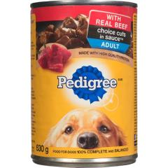 PEDIGREE DOG FOOD BEEF CHUNCKS/SCE (TIN)