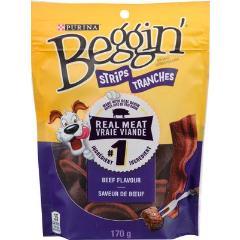 PURINA DOG TREAT BEGGIN STRIPS BEEF/BACON (PEG BAG)