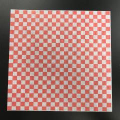 SANFACON PAPER CHECKERED RED POLYWAXED 12X12"
